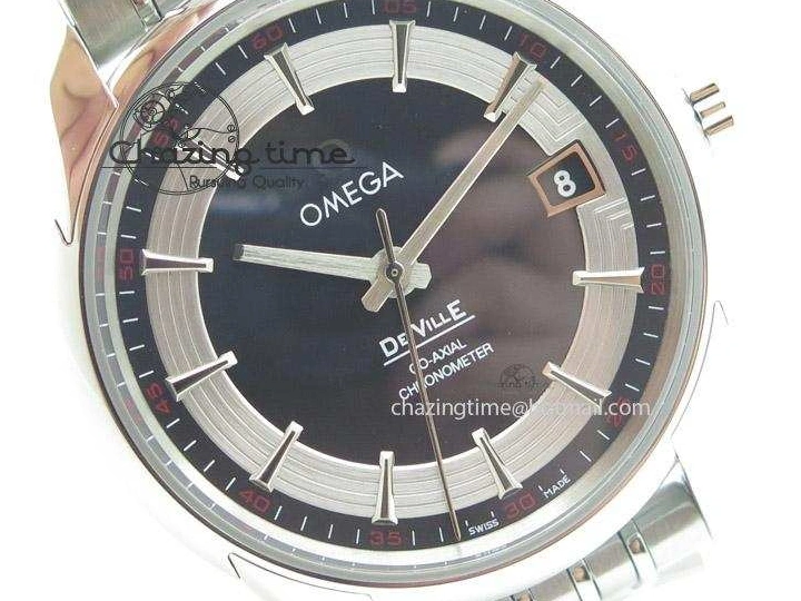 0226 De Ville Hour Vision Co-Axial 41mm SS V6F Best Edition Black Dial On SS Bracelet A BestValue 8277